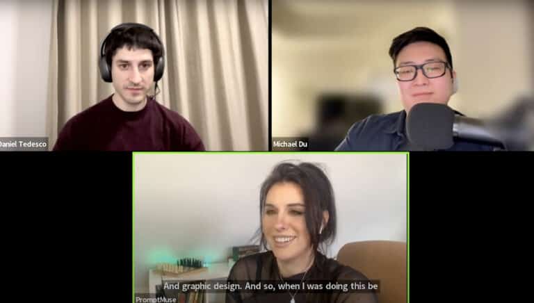 Three individuals are discussing on a video call.