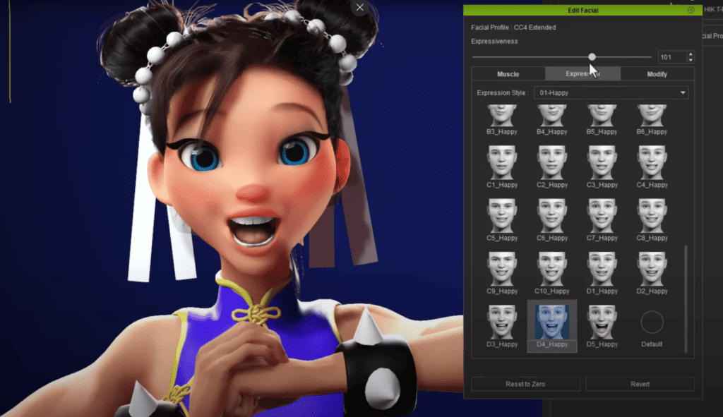 Easy Facial Edit tools in Character Creator create seamless workflow for character production